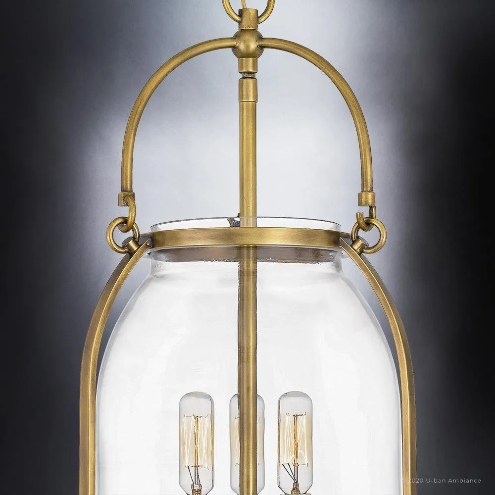 UQL4190 French Rustic Chandelier 21.5''H x 11''W, Rustic Brass Finish, Retford Collection