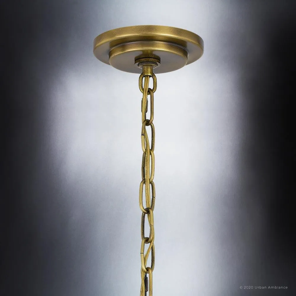 UQL4190 French Rustic Chandelier 21.5''H x 11''W, Rustic Brass Finish, Retford Collection