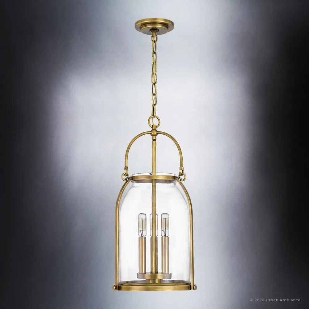 UQL4190 French Rustic Chandelier 21.5''H x 11''W, Rustic Brass Finish, Retford Collection