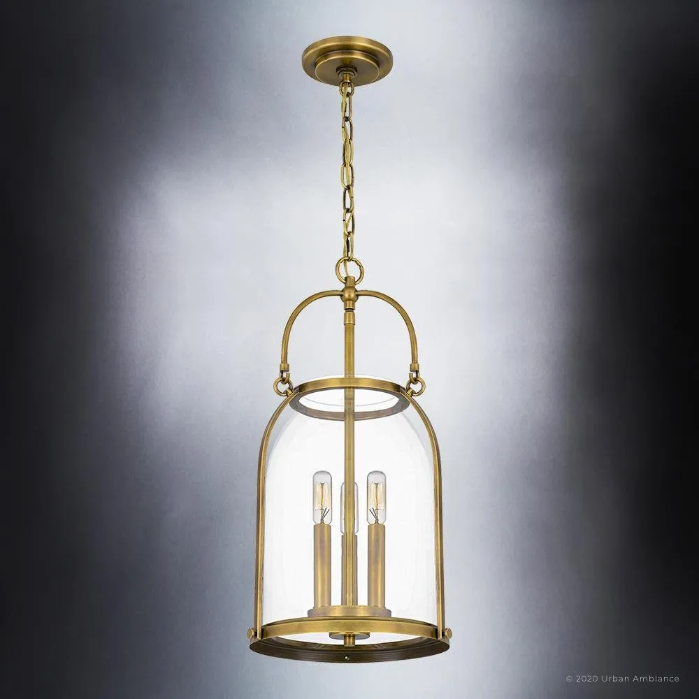 UQL4190 French Rustic Chandelier 21.5''H x 11''W, Rustic Brass Finish, Retford Collection