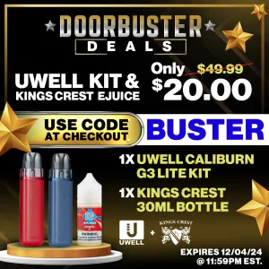 Uwell Caliburn G3 Lite Kit   Kings Crest Salt 30mL E-Liquid