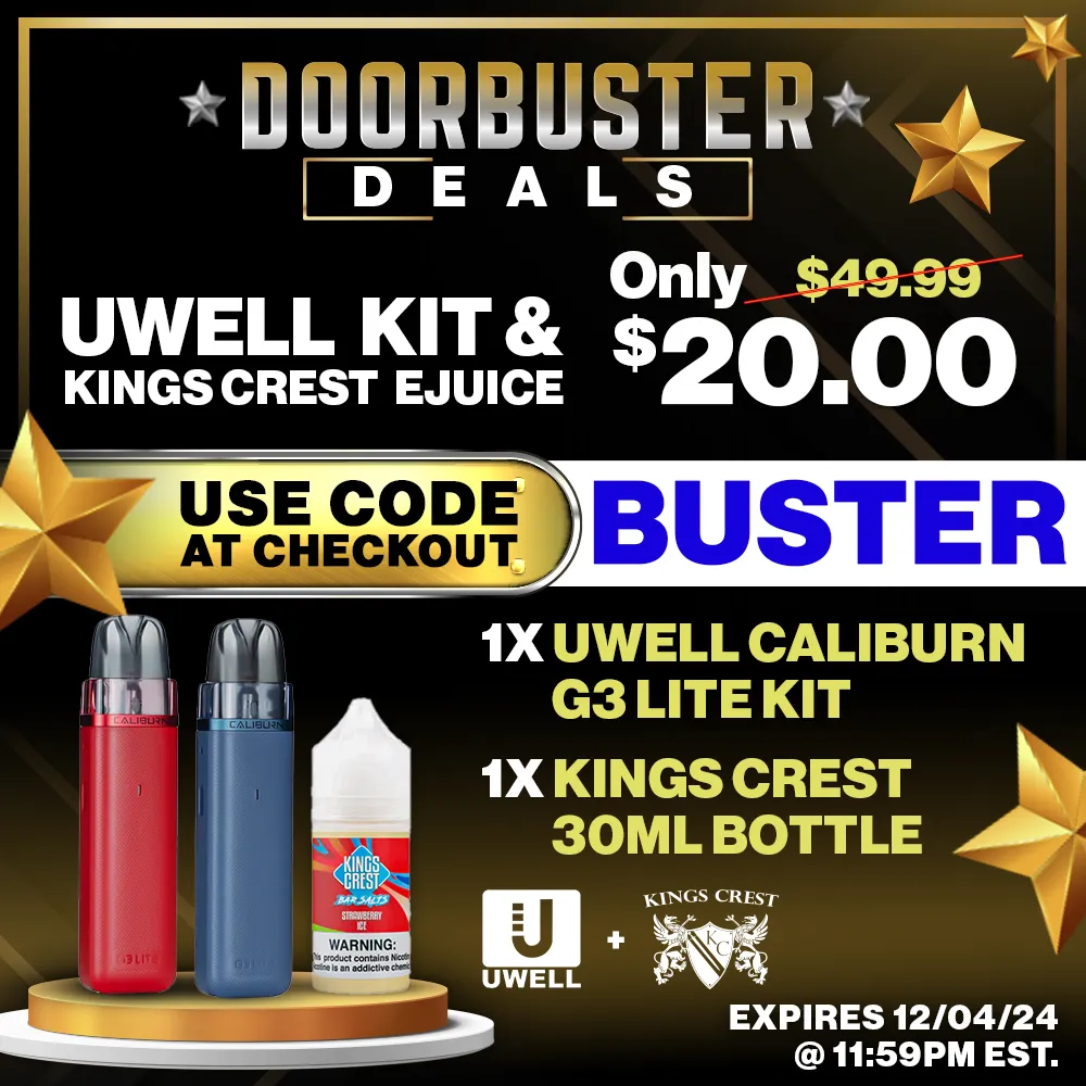 Uwell Caliburn G3 Lite Kit   Kings Crest Salt 30mL E-Liquid