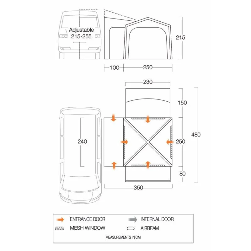Vango Versos Air Mid Drive-Away Awning 2024 (215-255cm)