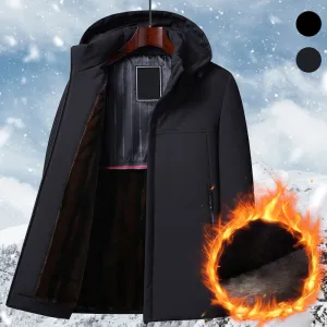 🥰Warm Gift - Men's Warm Thickened Hooded Jacket