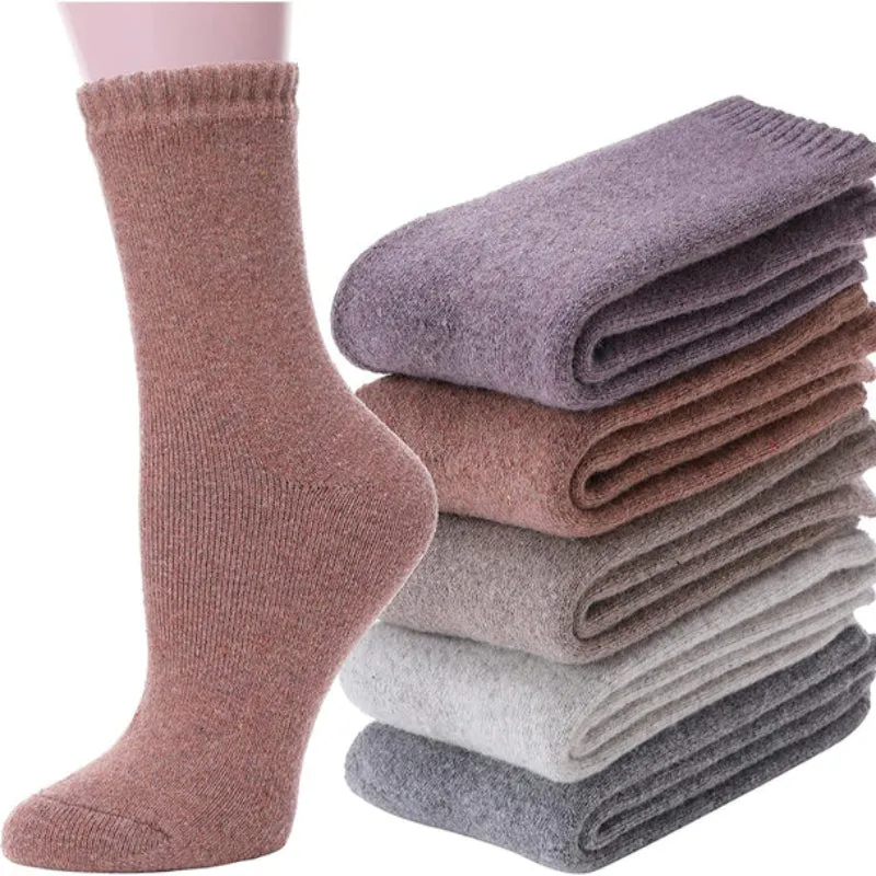 Women's 5 Pairs Hiking Thermal Wool Socks