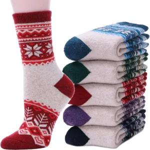 Women's 5 Pairs Hiking Thermal Wool Socks