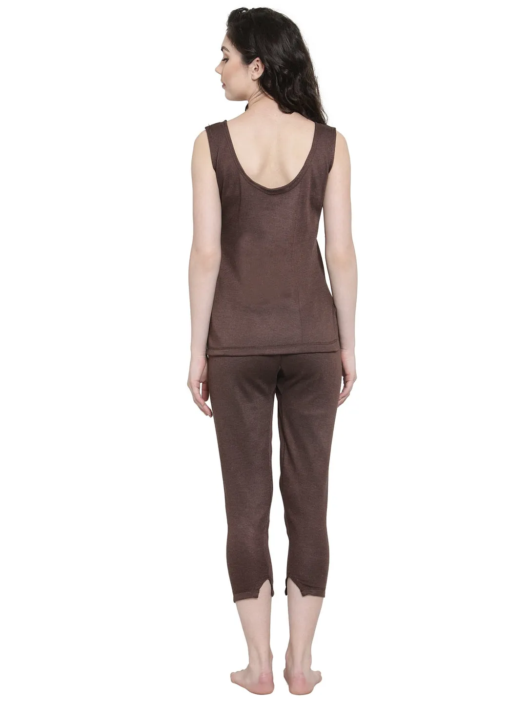 WOMEN'S CUT SLEEVES THERMAL TOP AND BOTTOM SET