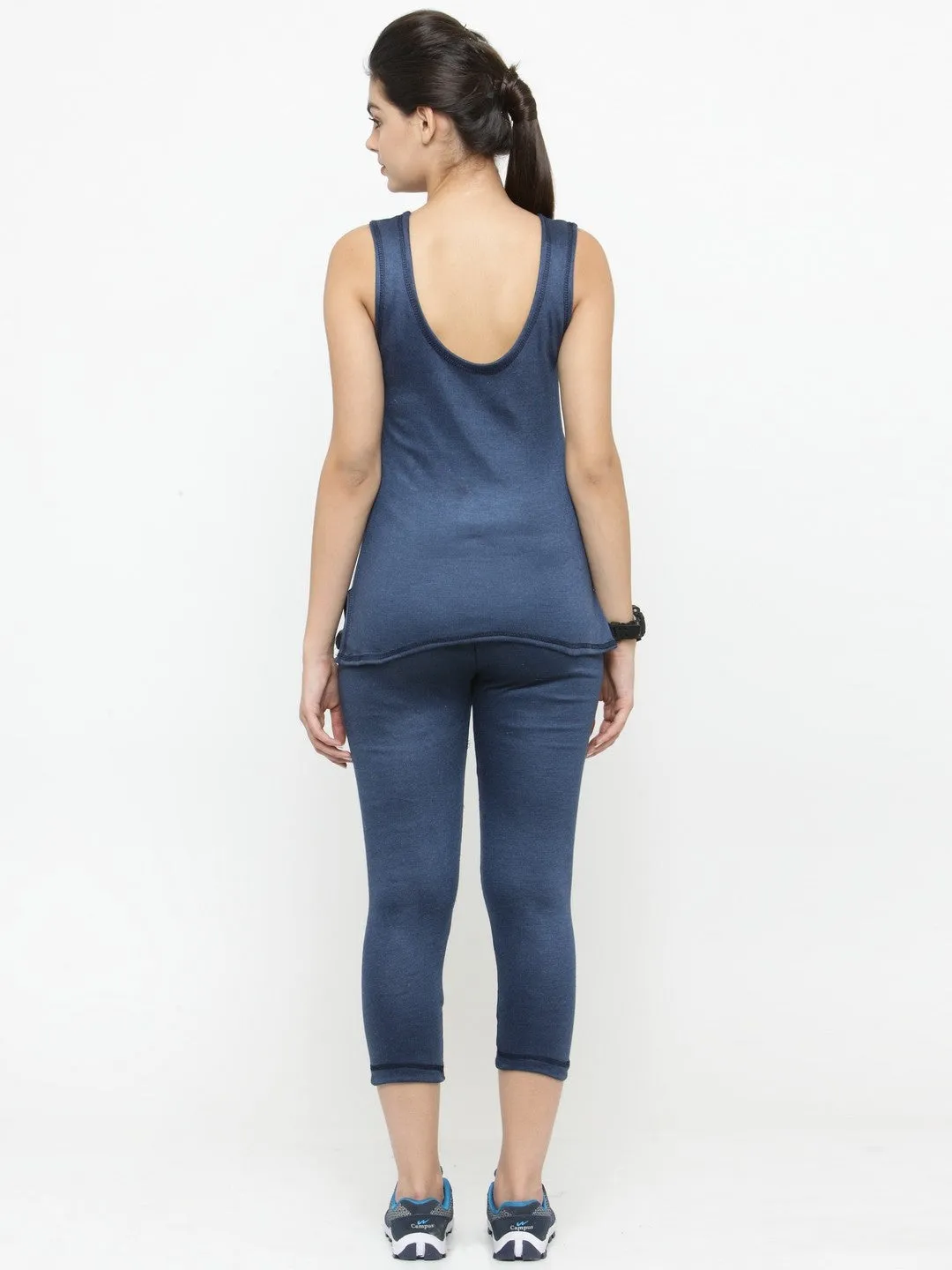 WOMEN'S CUT SLEEVES THERMAL TOP AND BOTTOM SET