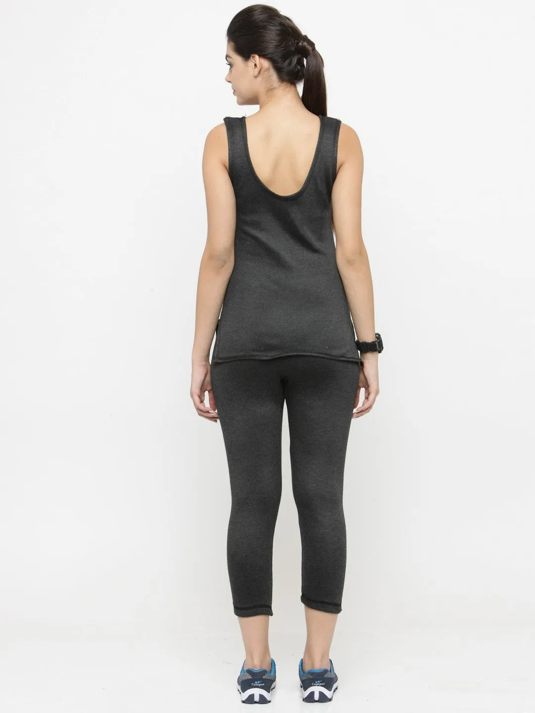 WOMEN'S CUT SLEEVES THERMAL TOP AND BOTTOM SET