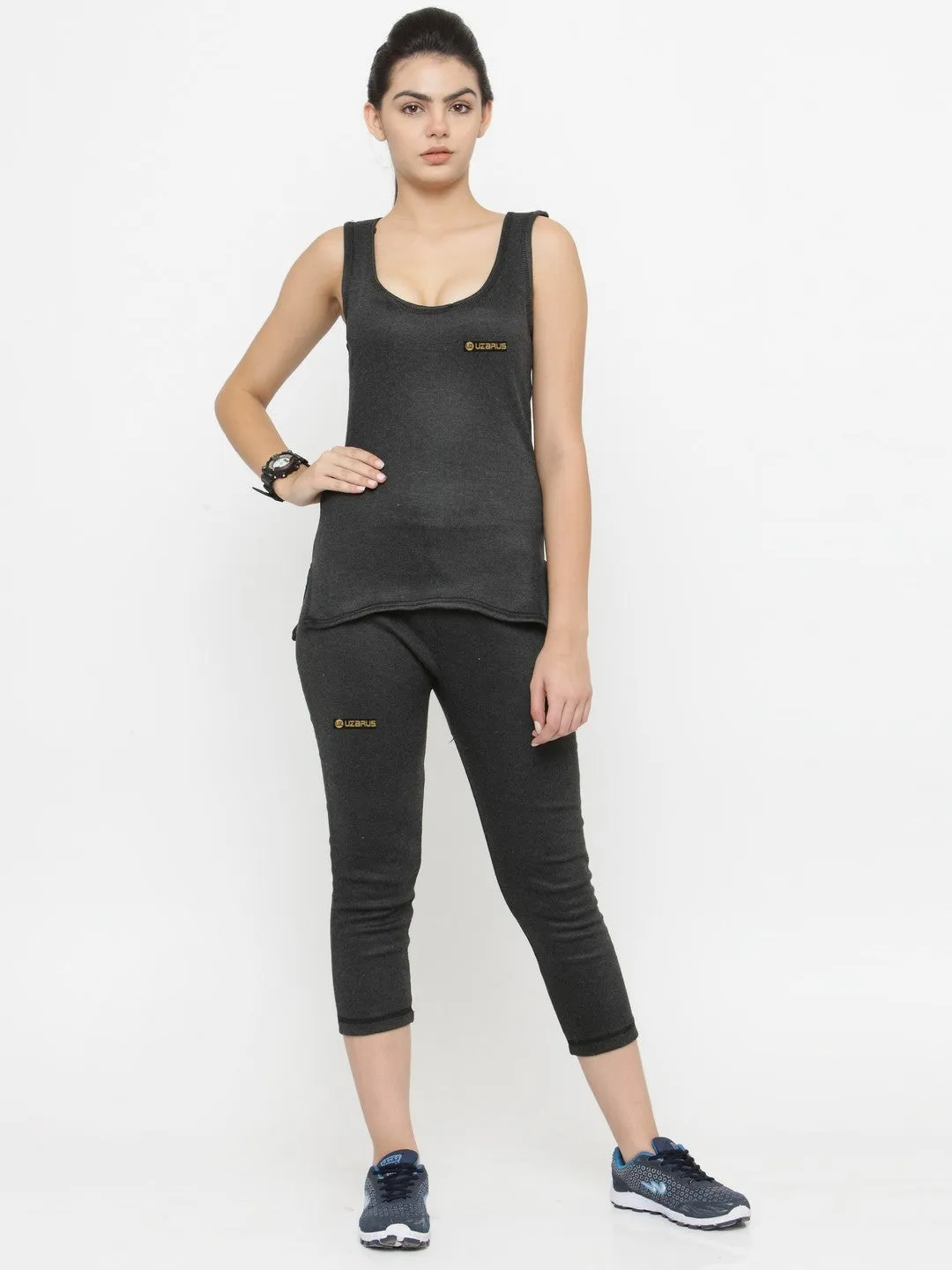 WOMEN'S CUT SLEEVES THERMAL TOP AND BOTTOM SET